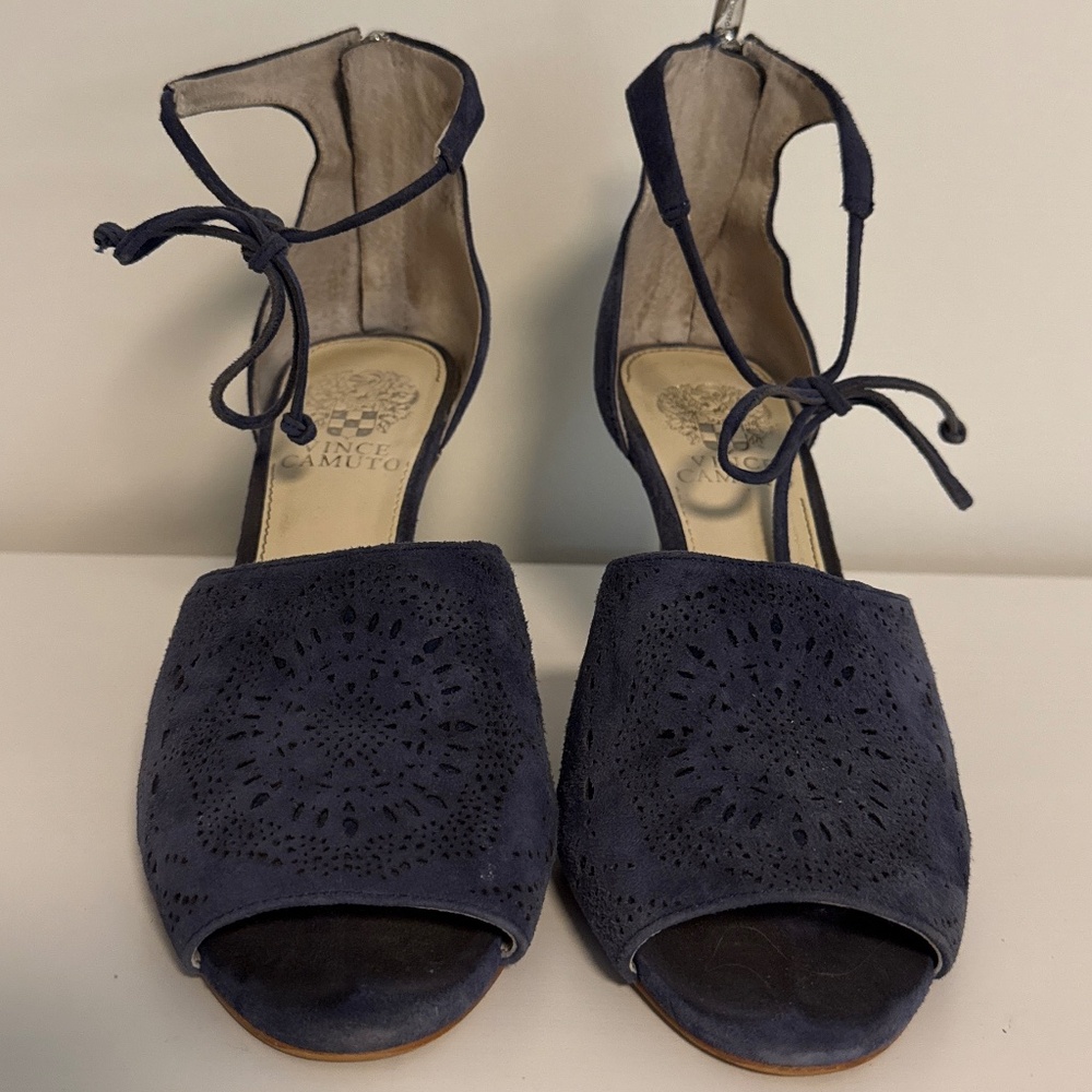 Vince Camuto Blue Suede Heels